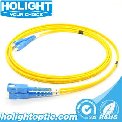 Fiber Optic Patch Cord SC to SC Duplex Single Mode Yellow