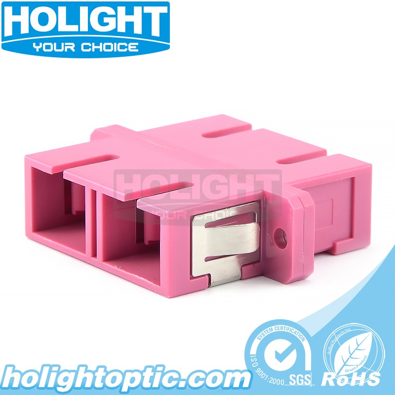 Holight -Optical Adapter Sc To Sc Duplex Om4 Pink With Flange - Holight