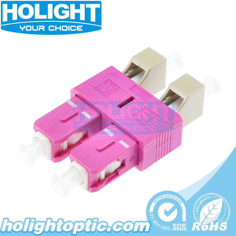 Hybrid Adapter LC Female to SC Male OM4 Duplex Type