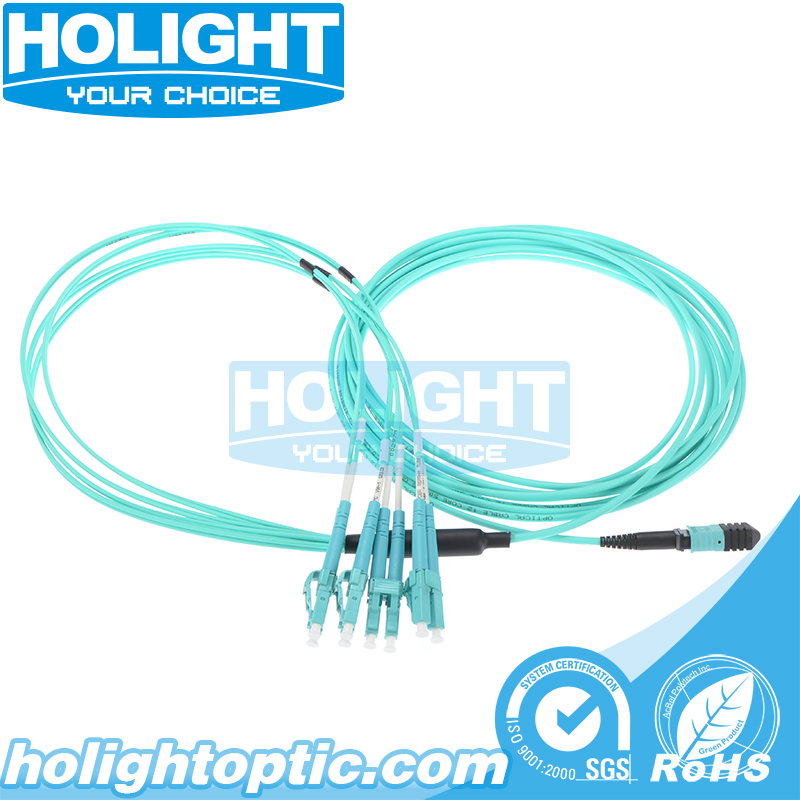 MPO Female to LC UPC Duplex OM3 Multimode Harness Cable